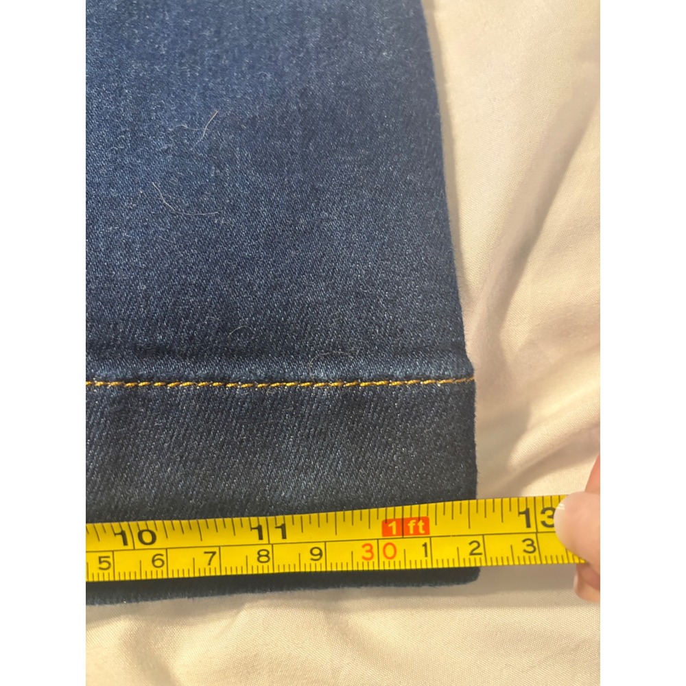 Maeve Colette Dark Wash High Rise Wide Leg Patch Pocket Denim Jeans Indigo Blue - Picture 6 of 7
